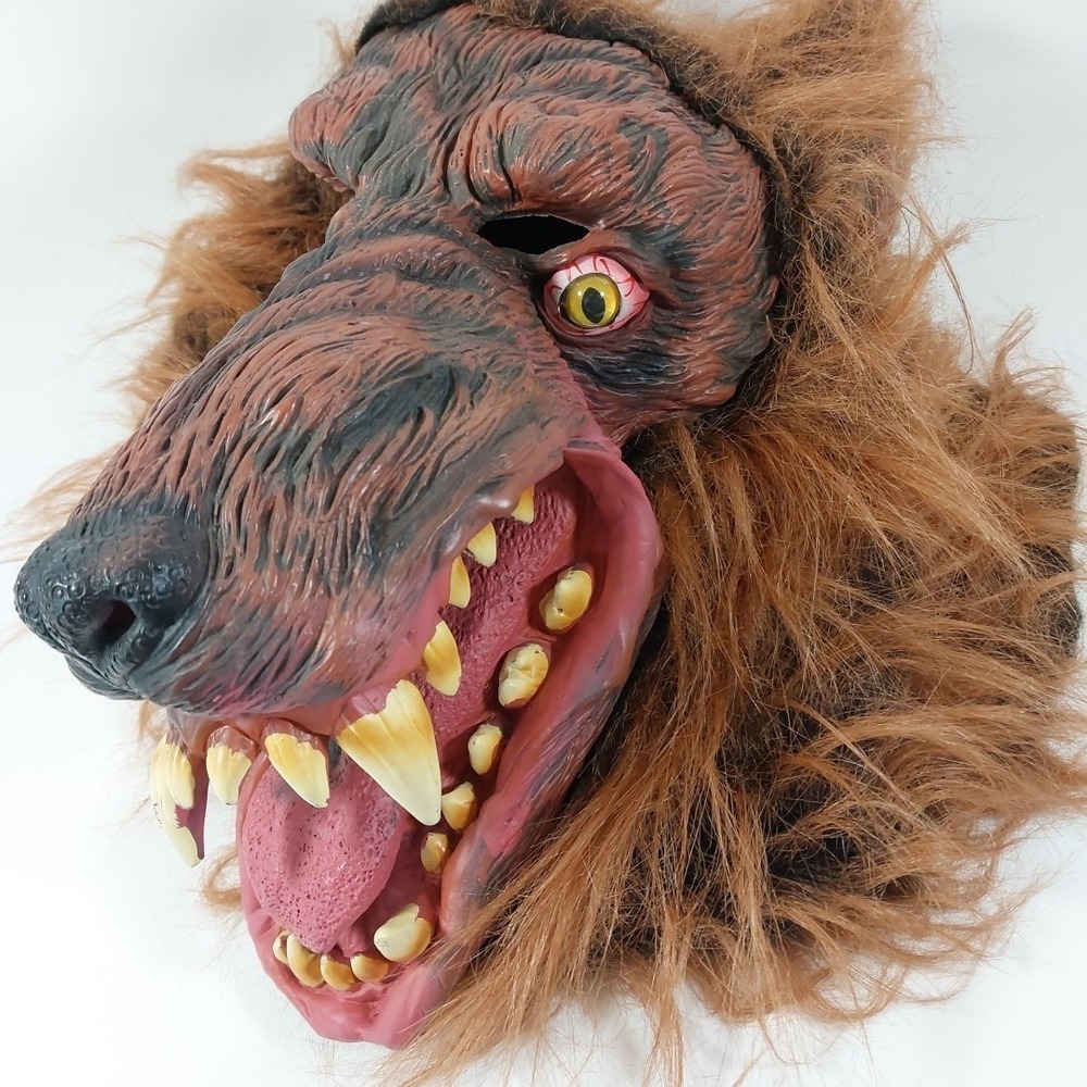Werewolf Wolf With Bloodshot Eyes Adult Mask‎ Horror Wolfman